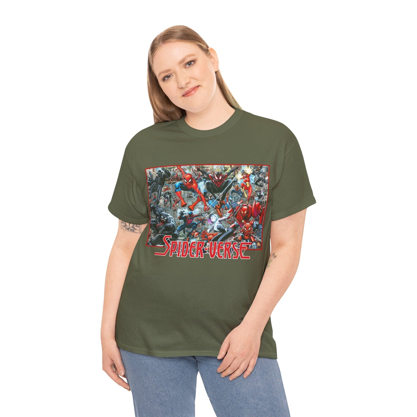 Spider-Verse T-Shirt - Arthur Adams Art - Spider-Man, Venom, Spider-Man 2099, Miles Morales, Spider-Woman - Marvel Comics