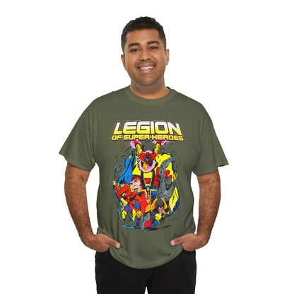 Legion of Super-Heroes T-Shirt - Mon-El, Colossal Kid, Wildfire, Dawnstar, Blok, Timber Wolf - LOSH - DC Comics