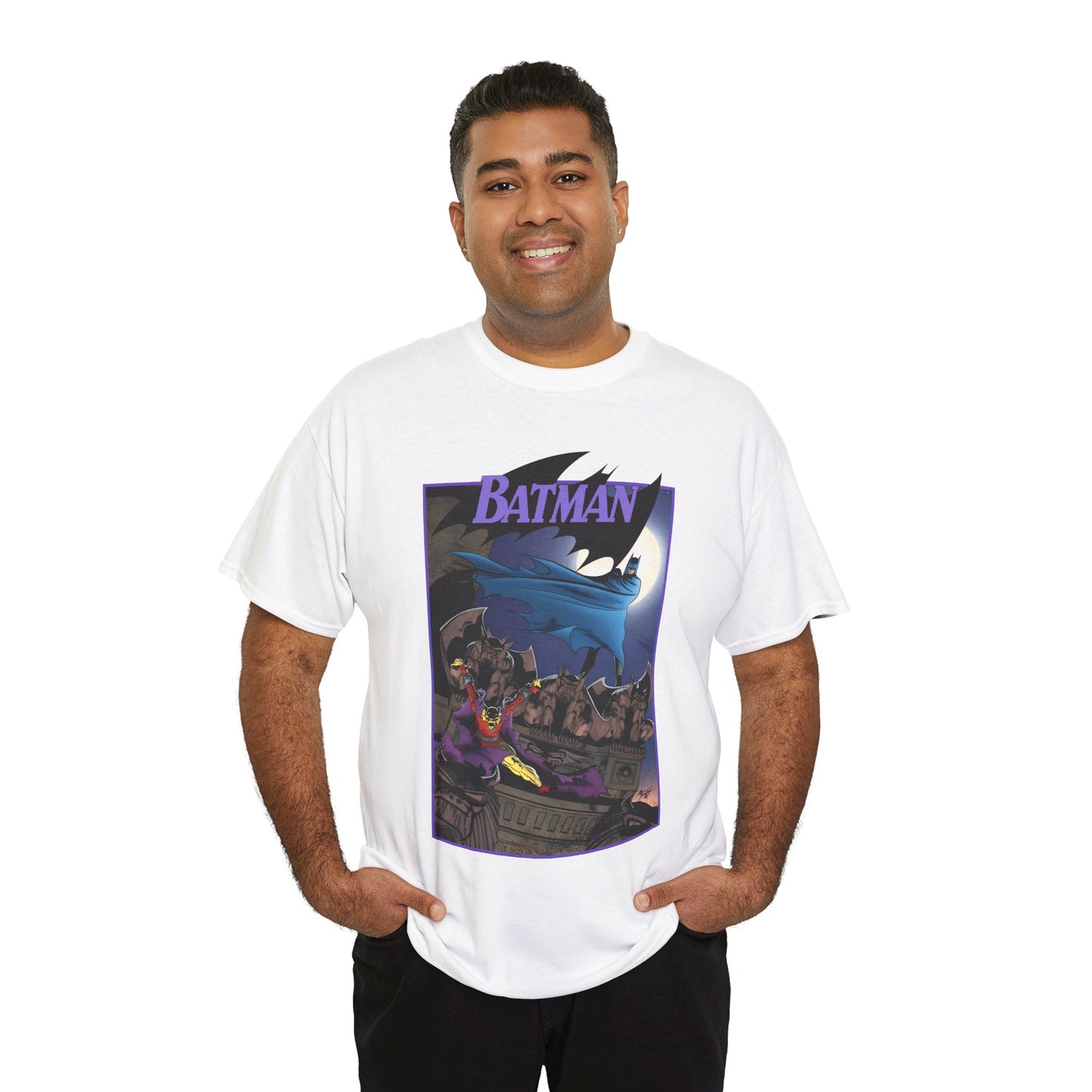 Batman T-Shirt - Norm Breyfogle Art - Etrigan, the Demon - Gotham City and Gargoyles - DC Comics