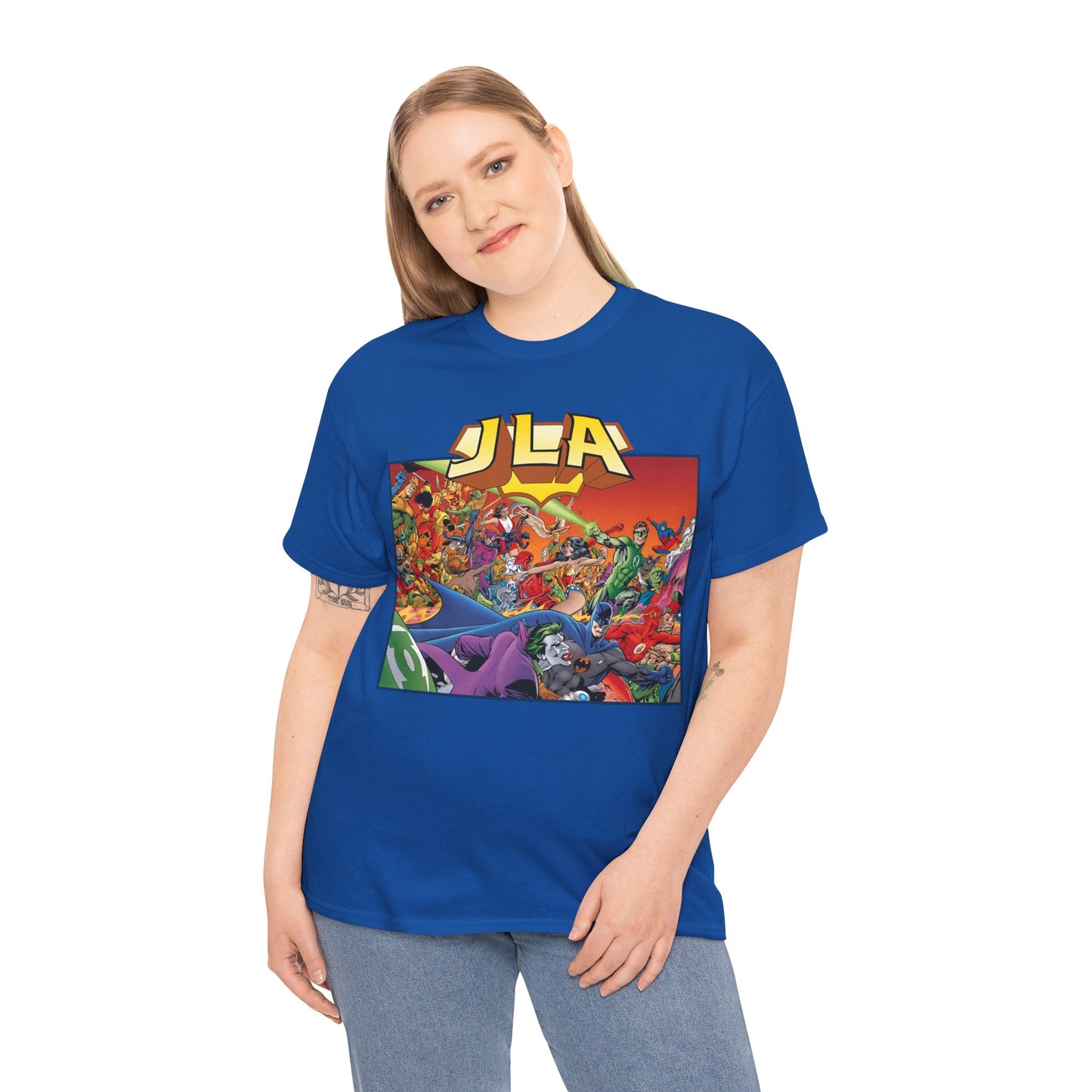 JLA: The Nail T-Shirt - Alan Davis Art - Green Lantern, Batman, Wonder Woman, Flash - DC Comics