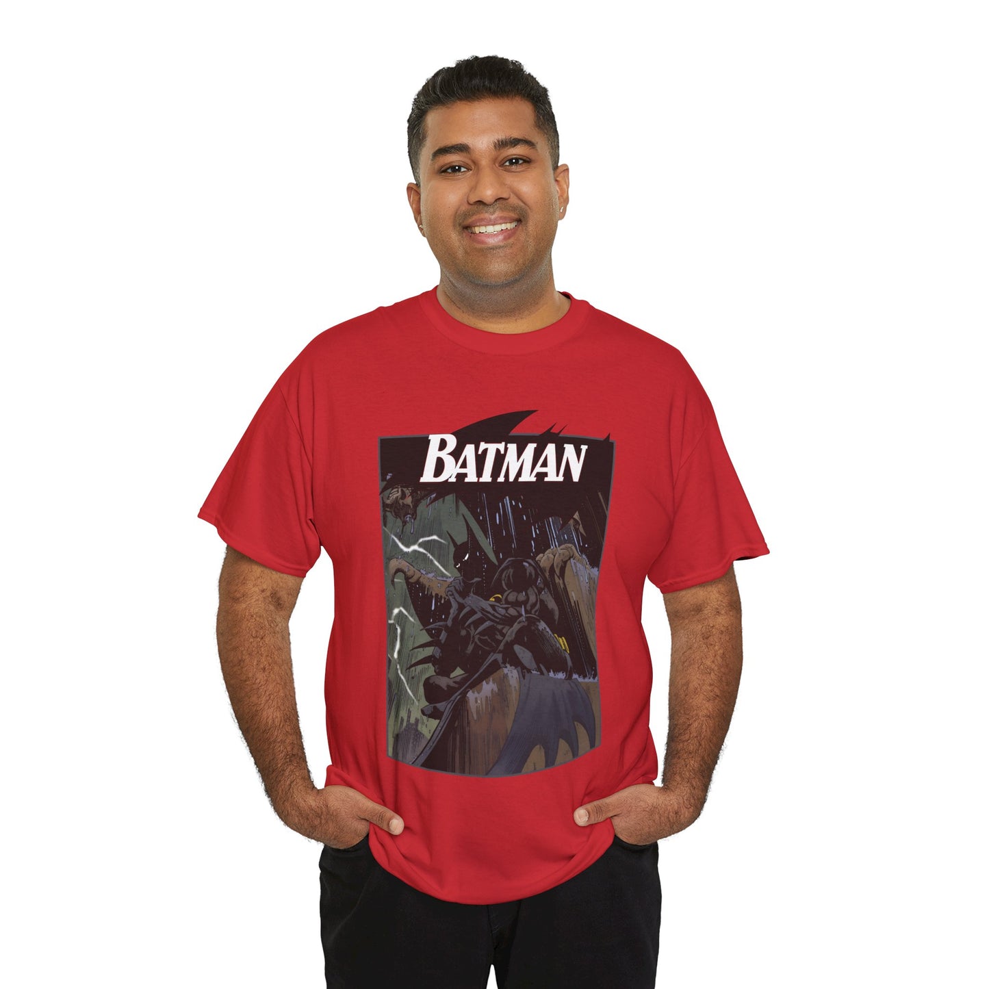 Batman T-Shirt - Norm Breyfogle Art - 1990s Dark Knight Detective - Gotham City - Perched on A Gargoyle - DC Comics