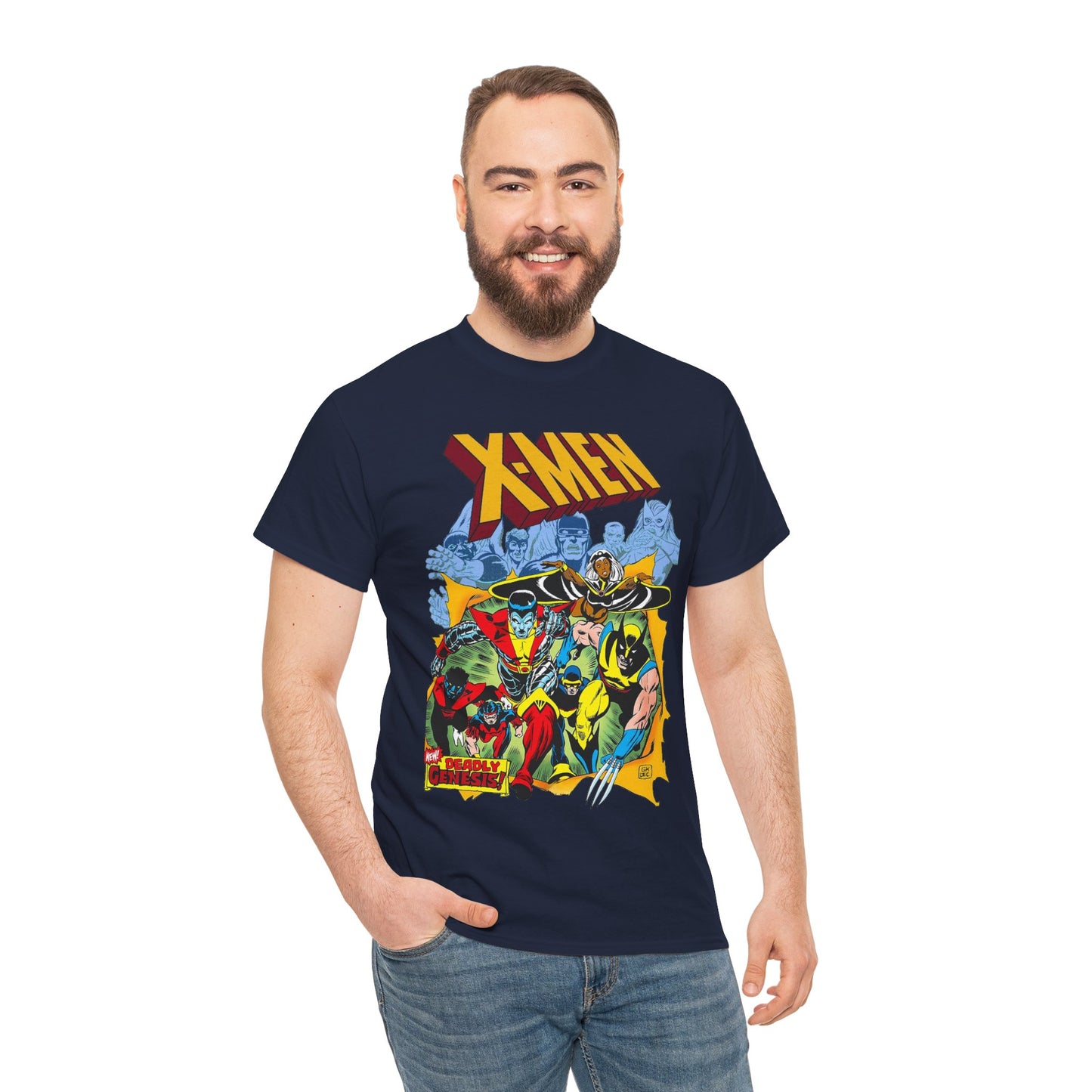 Giant-Sized X-Men T-Shirt - Dave Cockrum Art - Wolverine, Storm, Colossus, Cyclops, Nightcrawler, Thunderbird - New Chris Claremont Era - Marvel Comics