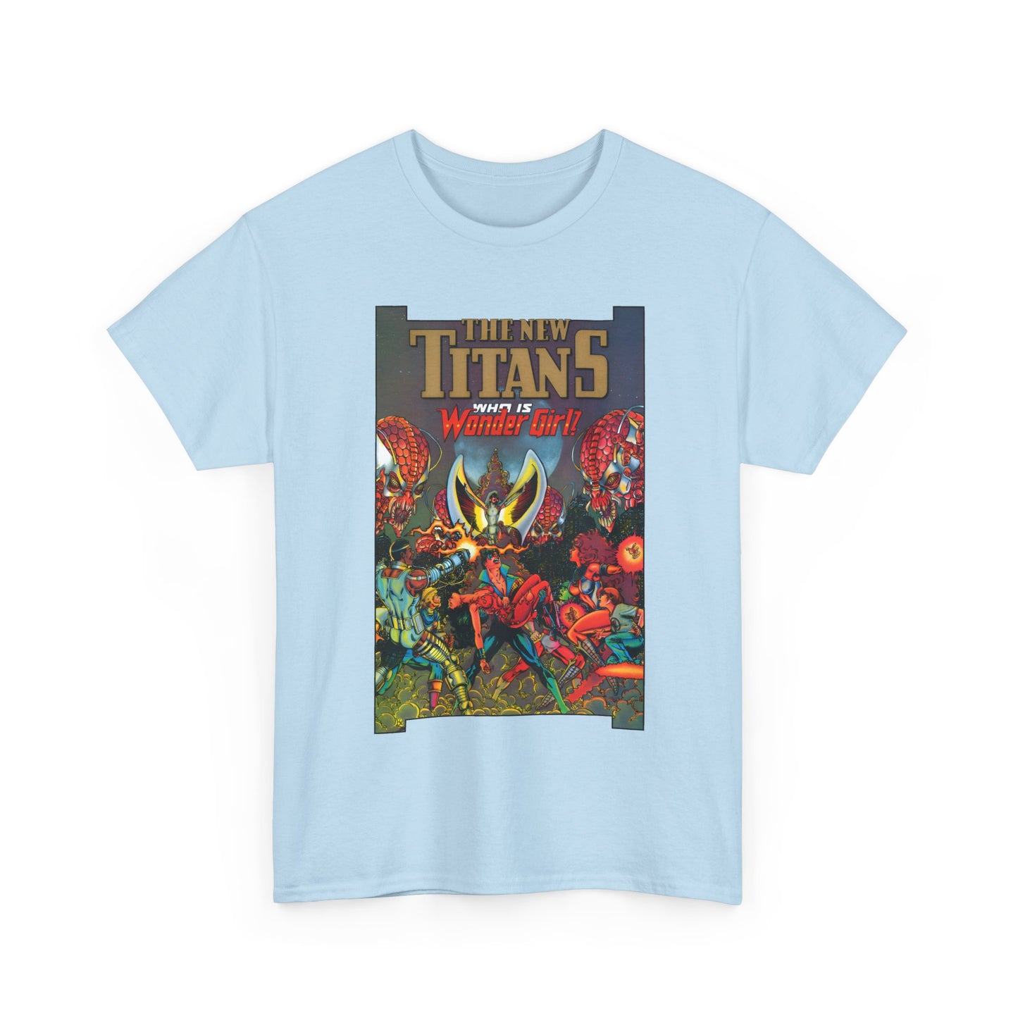 New Titans T-Shirt - George Perez Art - Who is Donna Troy? - Nightwing, Troia, Starfire, Cyborg, Jericho, Raven - DC Comics