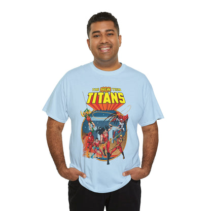 New Teen Titans T-Shirt - George Perez Art - Wonder Girl, Flash, Robin, Speedy, Aqualad, Hawk - DC Comics