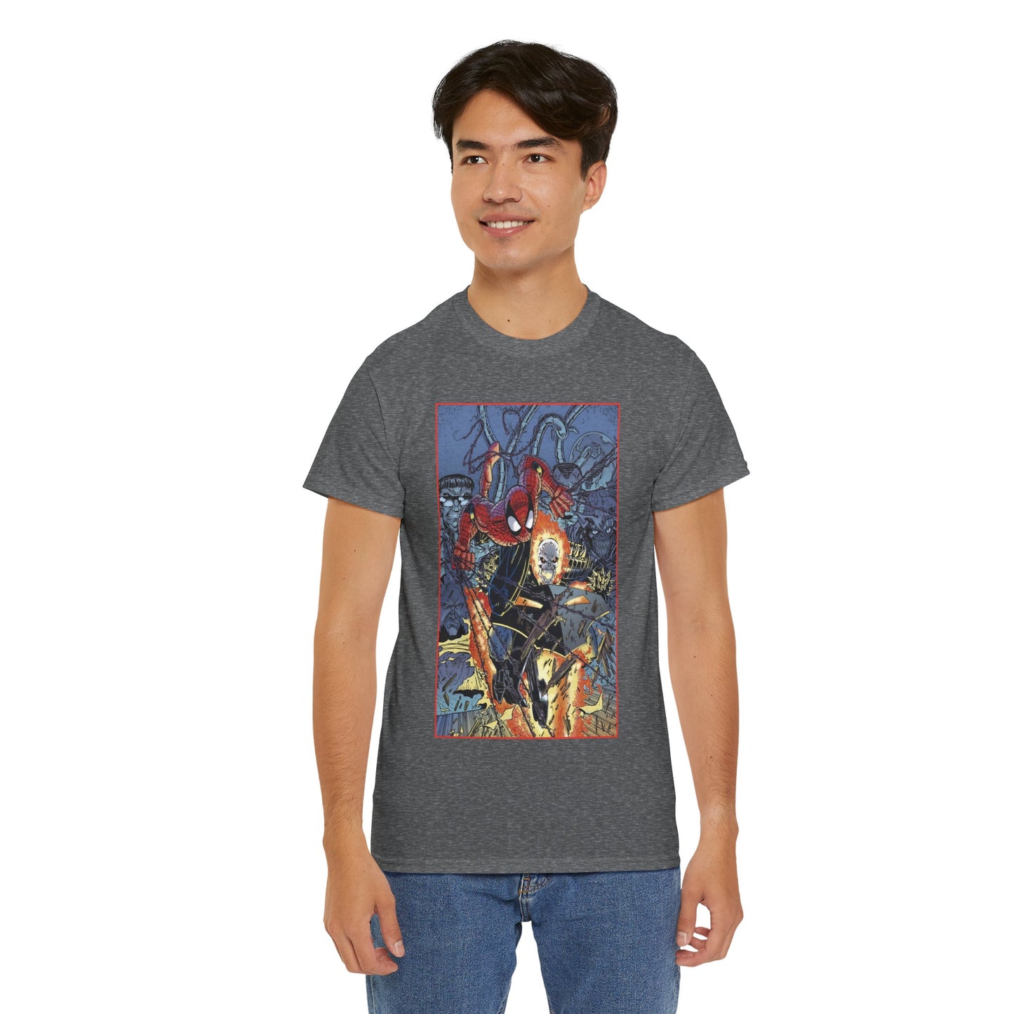Amazing Spider-Man & Ghost Rider T-Shirt - Erik Larsen Art - Sinister Six - Marvel Comics
