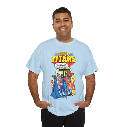 New Teen Titans T-Shirt - 1980s DC Comics Drug Awareness Specials - Protector, Starfire, Cyborg, Wonder Girl, Raven