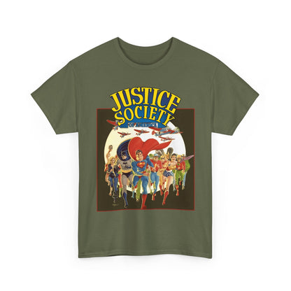 Justice Society of America T-Shirt - Superman, Wonder Woman, Black Canary, Green Lantern, Batman, Plastic Man, Flash - DC Comics
