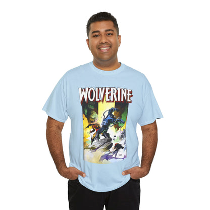 Wolverine T-Shirt - Mike Mignola Art - Jungle Adventure - Savage Land Story - Vs A Dinosaur - Logan, X-Men Member - Marvel Comics