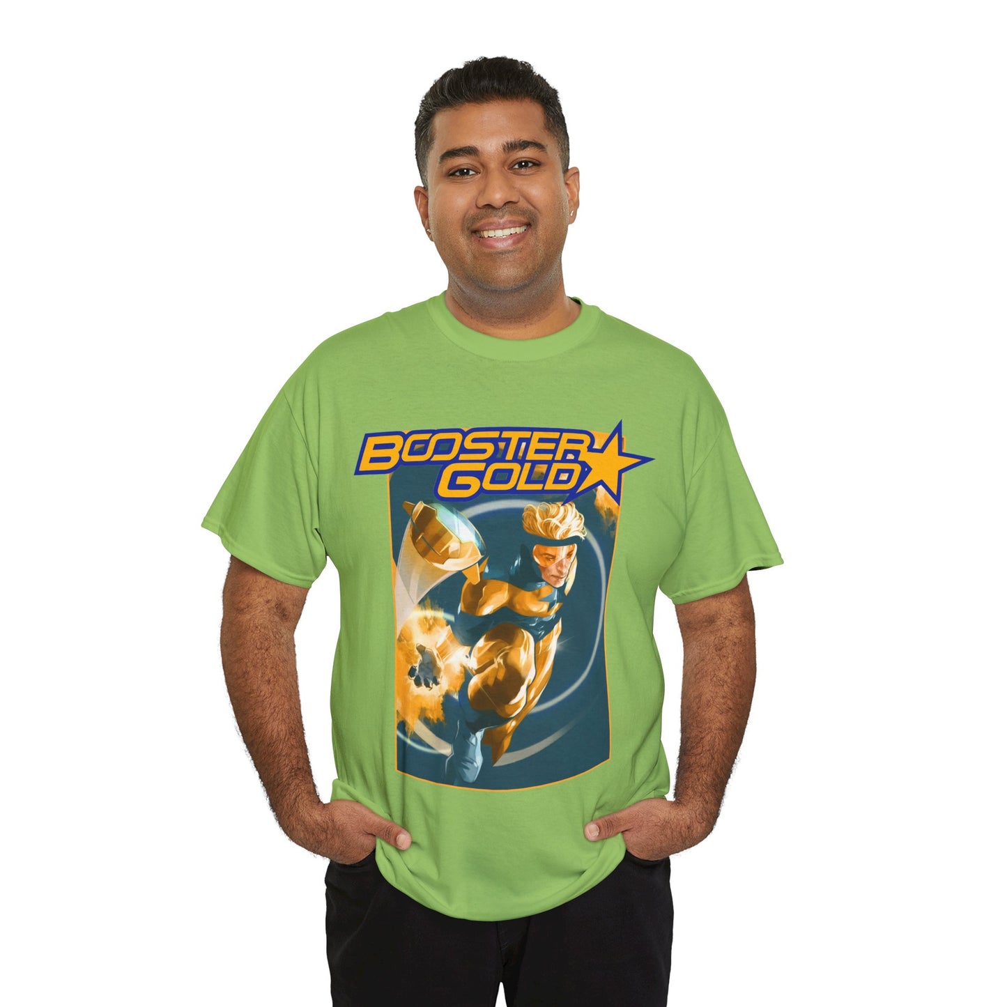Booster Gold T-Shirt - Don Aguillo Art - Justice League: The Omega Act - DC Comics