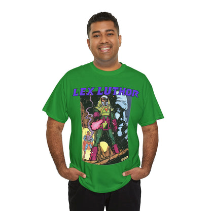 Lex Luthor T-Shirt - George Perez Art - 1980s DC Comics - Action Comics Armor - Inspiration for Super Powers Figure - Superman Enemy
