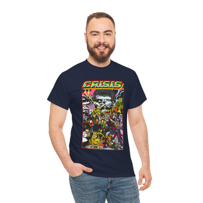 Crisis on Infinite Earths T-Shirt - DC Comics - George Perez Art - Joker, Lex Luthor, Cheetah, Solomon Grundy, Black Adam, Deathstroke, Validus - #9 Cover - DC Comics
