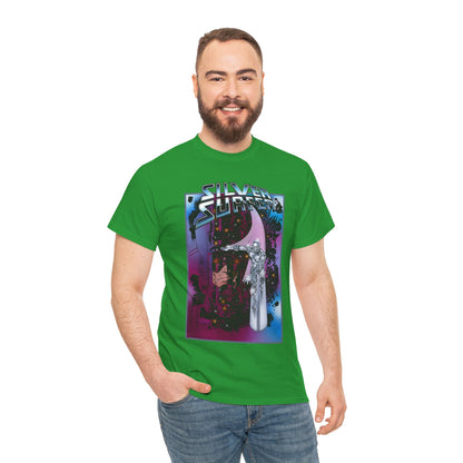 Silver Surfer & Galactus T-Shirt - John Byrne Art - Fantastic Four Connection - Former Herald, Norrin Radd - Marvel Comics
