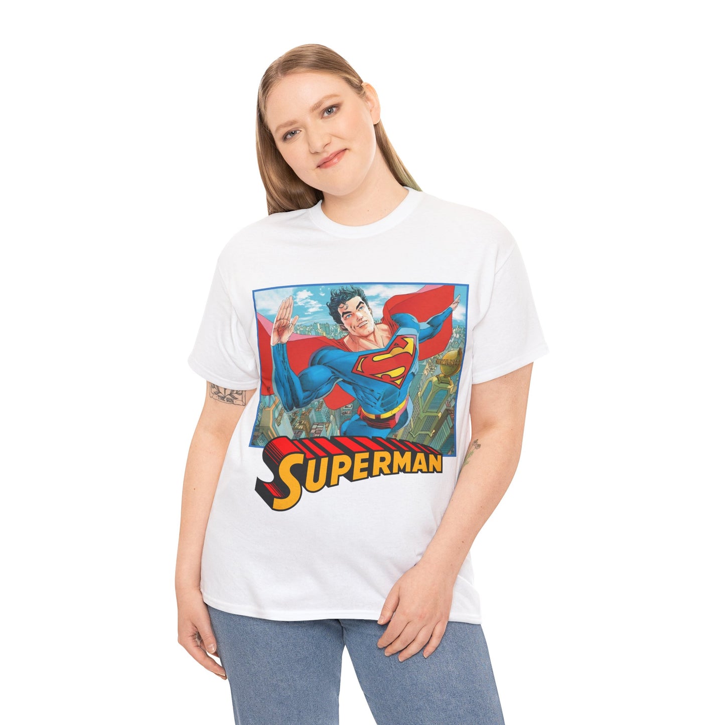 Superman T-Shirt - Guillem March Art - Variant Connecting Cover Art - Flying Over Metropolis - DC Comics All-In