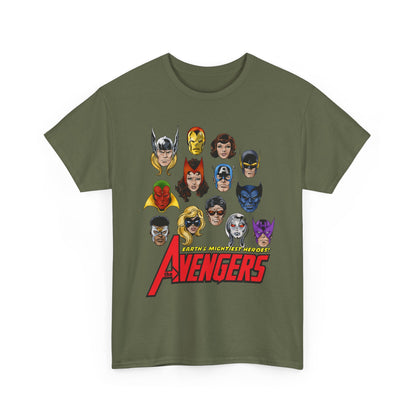 Avengers T-Shirt - John Byrne Art - Captain America, Scarlet Witch, Iron Man, Thor, Vision, Hawkeye, Wonder Man - Marvel Comics