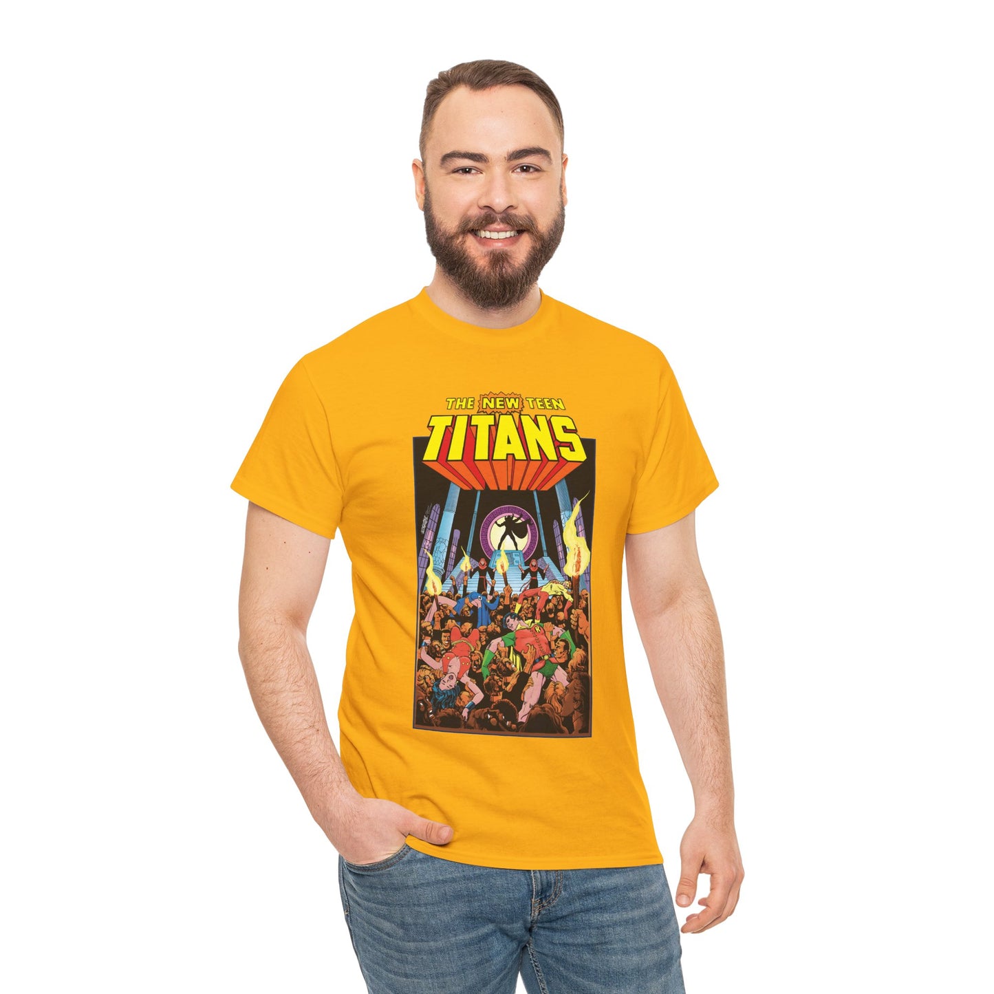 New Teen Titans T-Shirt - George Perez Art - #22 Cover - Wonder Girl, Robin, Raven, Kid Flash - Brother Blood Story - DC Comics