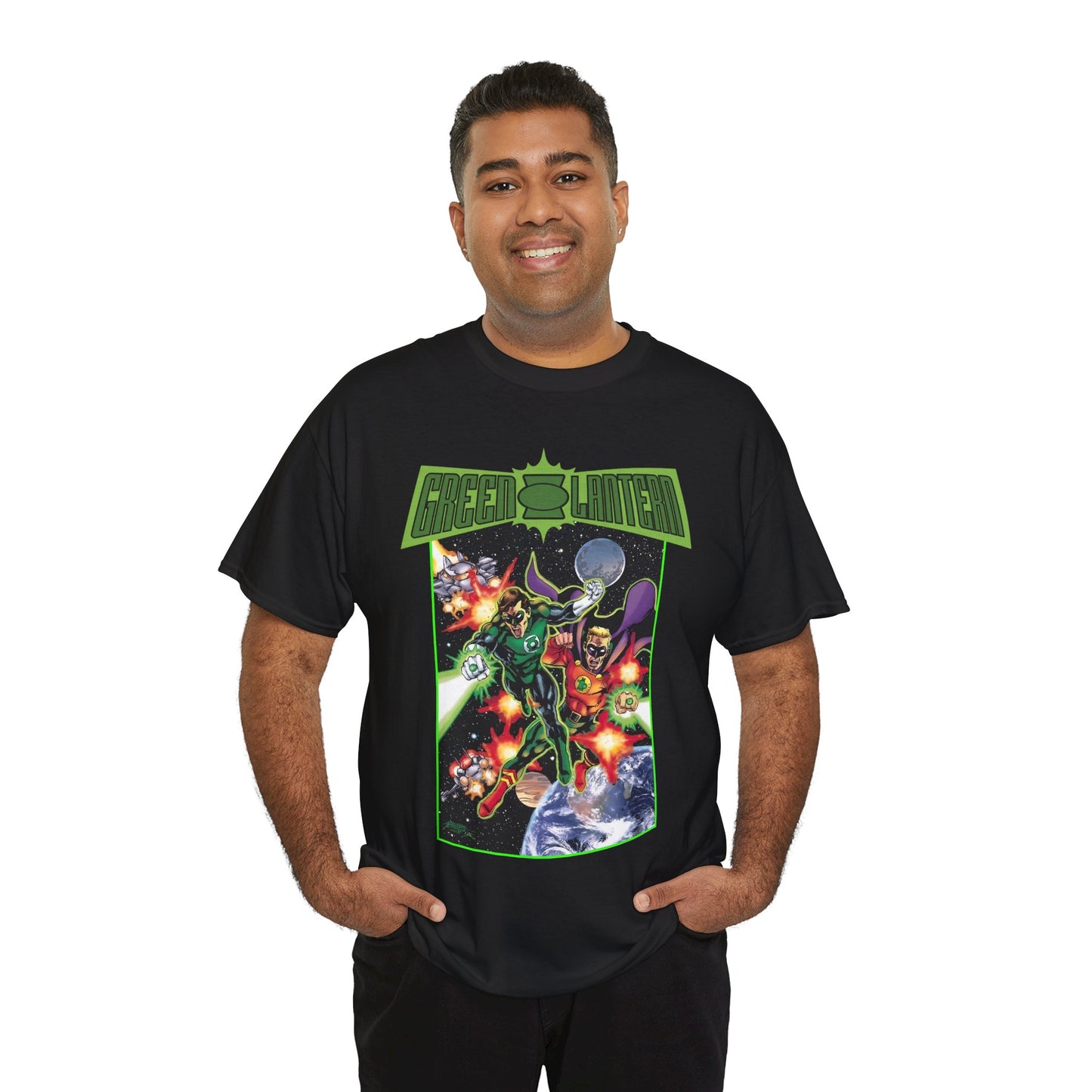 Green Lantern T-Shirt - George Perez Art - Hal Jordan & Alan Scott - Silver Age & Golden Age - DC Comics