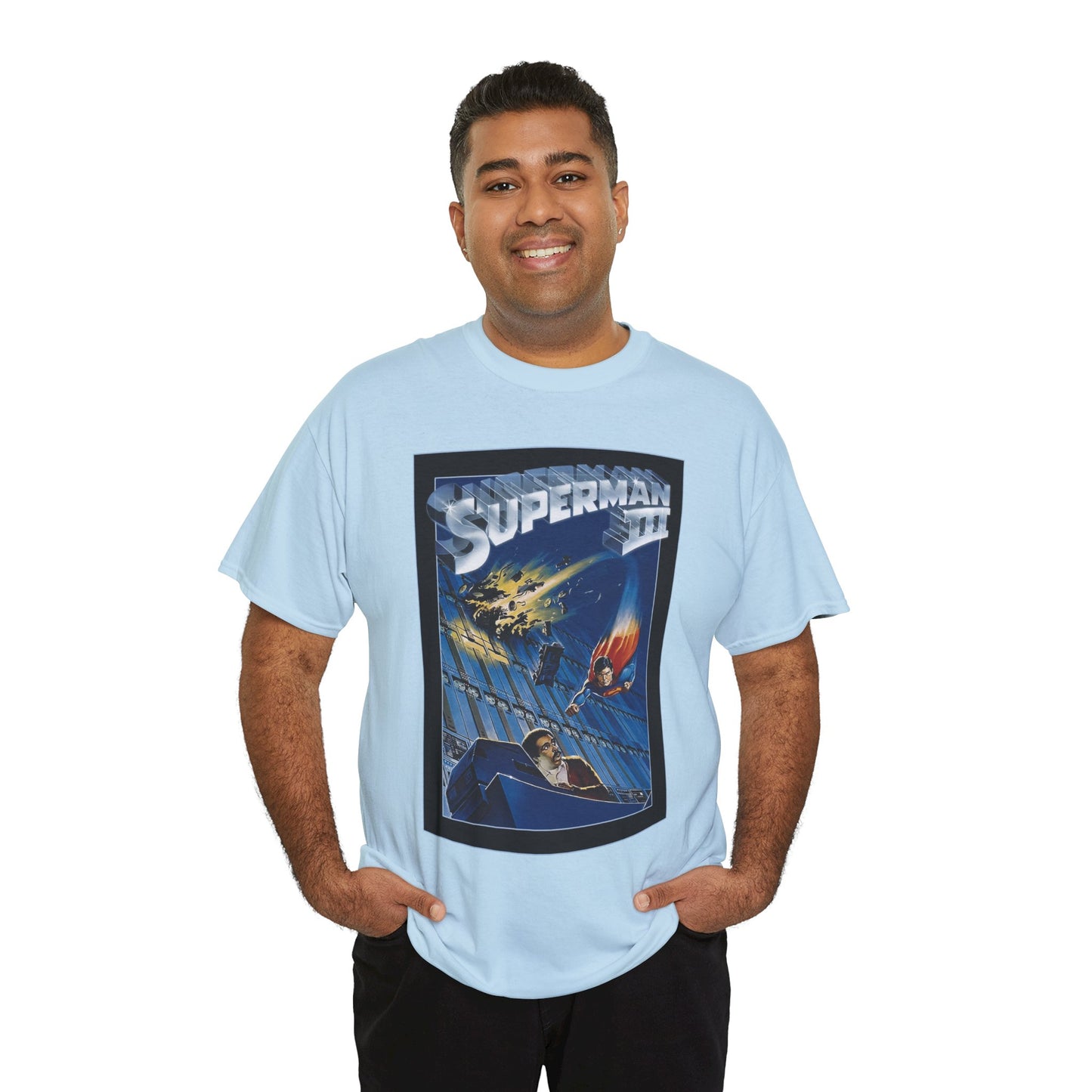 Superman III T-Shirt - Movie Poster Art - Christopher Reeve & Richard Pryor - Metropolis, Man of Steel - DC Comics