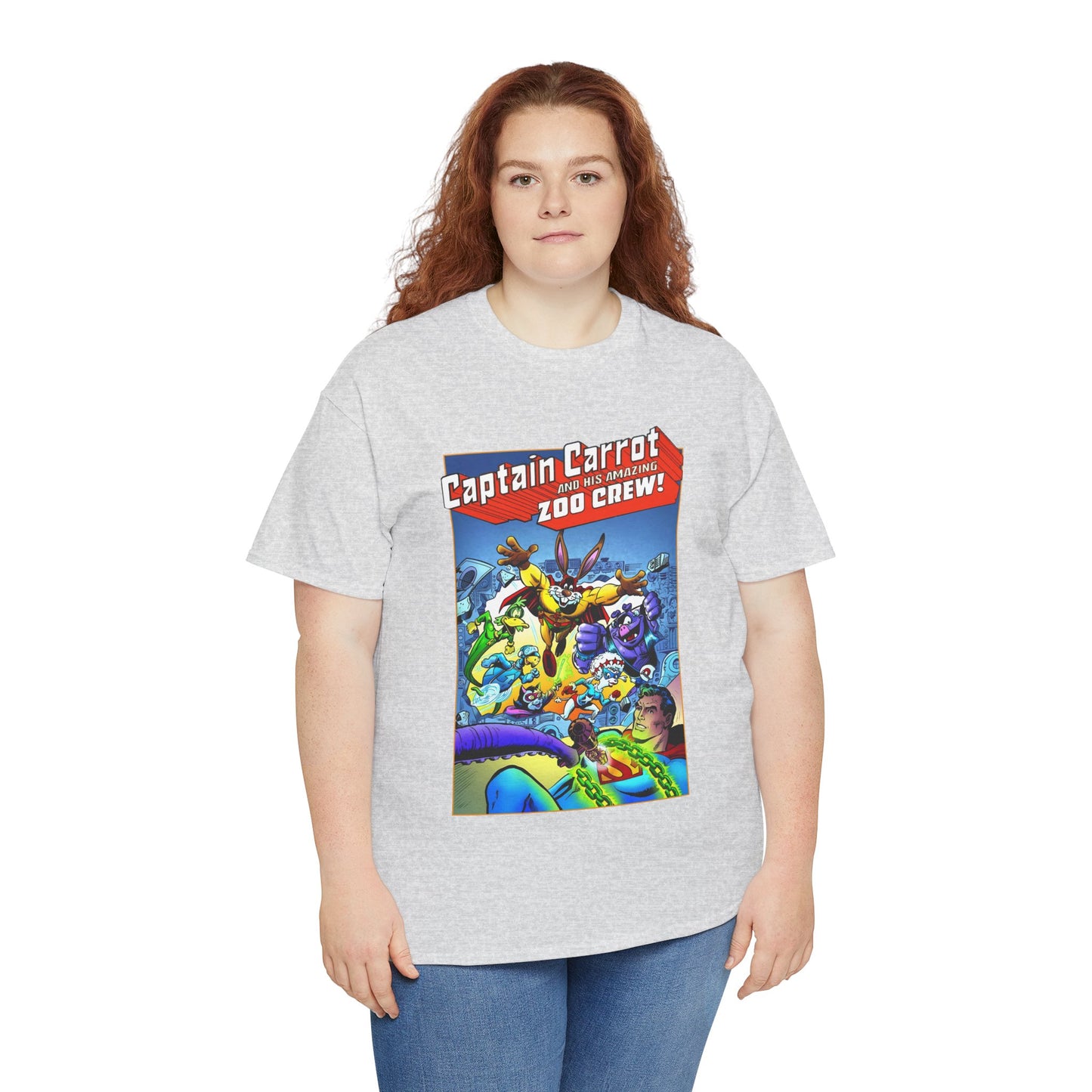 Captain Carrot & Zoo Crew T-Shirt - DC Comics Bronze Age Funny Animals, Superman Guest Star - 1980s