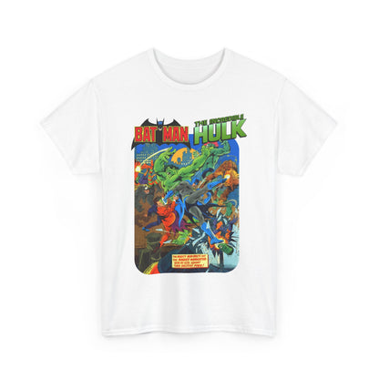 Batman & Incredible Hulk T-Shirt - DC/Marvel Comics 1970s Team-Up - Two-Face & Leader - Retro Art