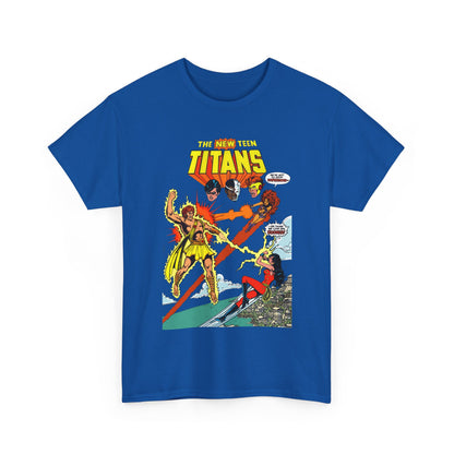 New Teen Titans T-Shirt - George Perez Art - Wonder Girl & Starfire Vs Hyperion - DC Comics