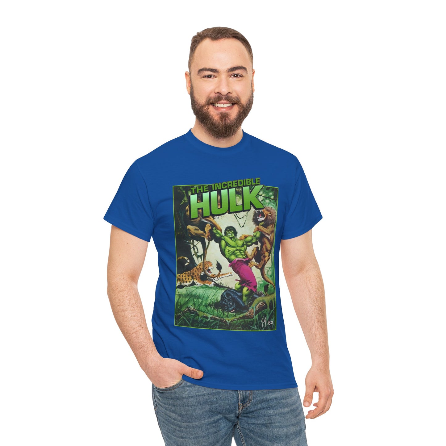 Incredible Hulk T-Shirt - Joe Jusko Art - Hulk Fighting Lions and Tigers - Marvel Comics