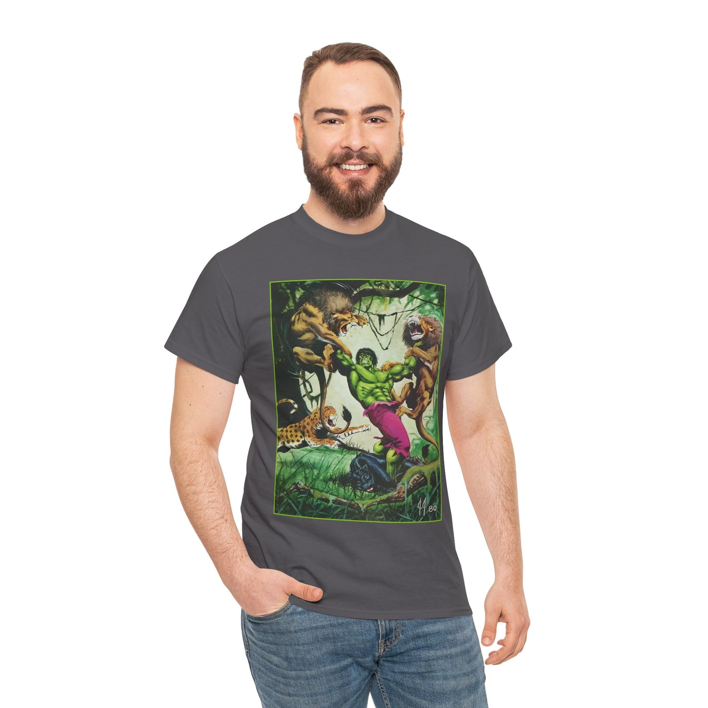 Incredible Hulk T-Shirt - Joe Jusko Art - Hulk Fighting Lions and Tigers (But No Bears, Oh My!) - Marvel Comics