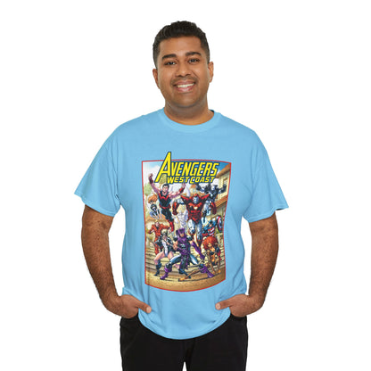 West Coast Avengers T-Shirt - Todd Nauck Art - Hawkeye, Iron Man, Wonder Man, Tigra, Vision - Marvel Comics