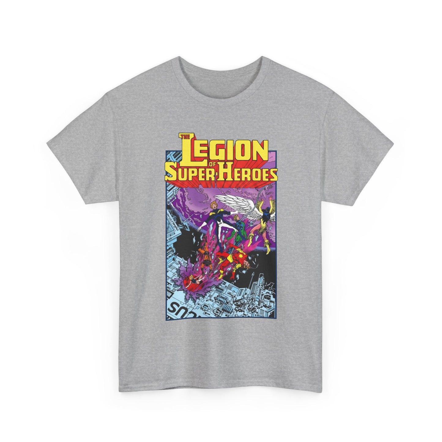 Legion of Super-Heroes T-Shirt - Pat Broderick Art - Timber Wolf, Lightning Lad, Wildfire, Dawnstar, Element Lad - LOSH - DC Comics