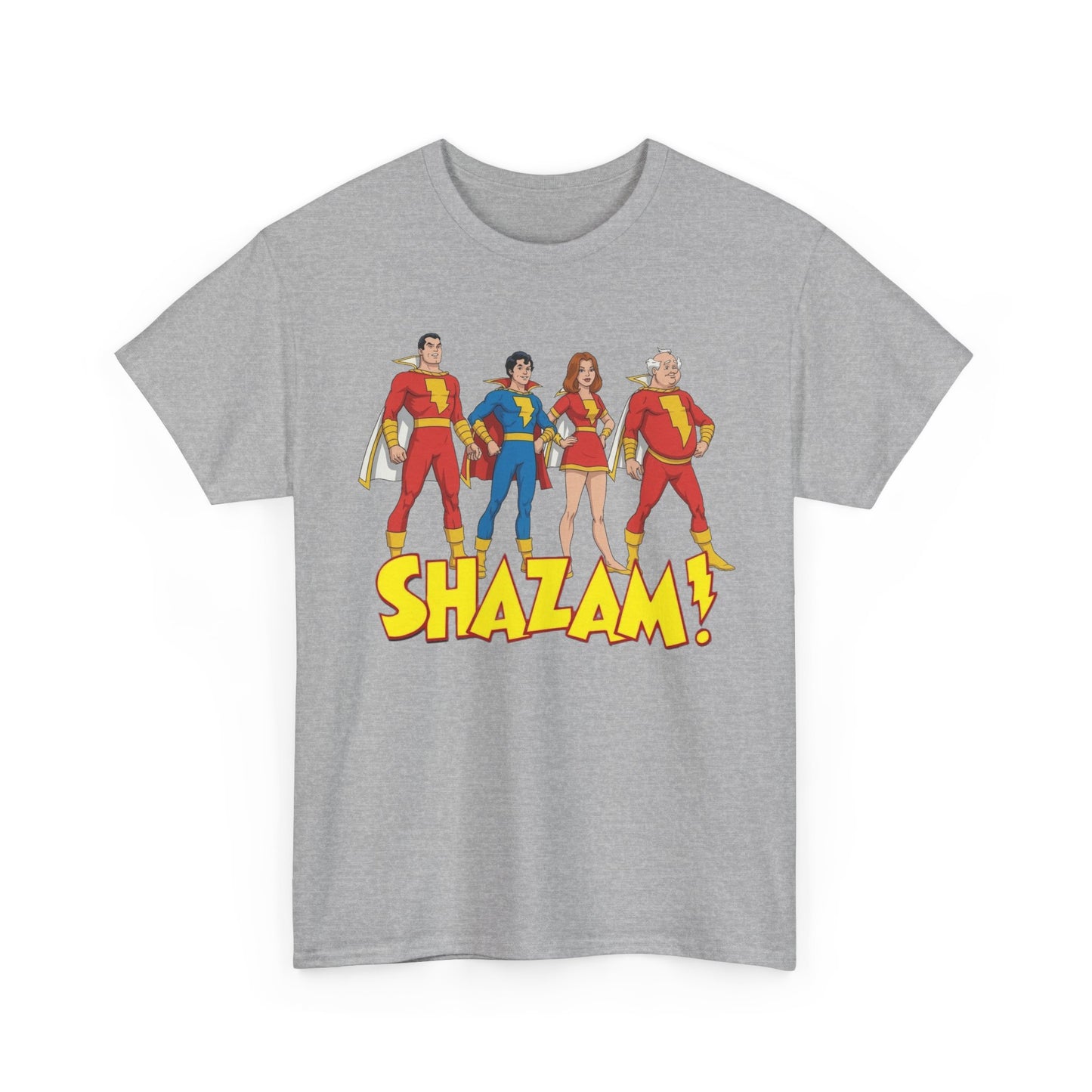 Shazam T-Shirt - Marvel Family Filmation Art - Mary Marvel, Captain Marvel Jr, Uncle Dudley - DC Comics