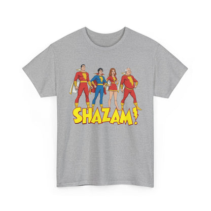 Shazam T-Shirt - Marvel Family Filmation Art - Mary Marvel, Captain Marvel Jr, Uncle Dudley - DC Comics