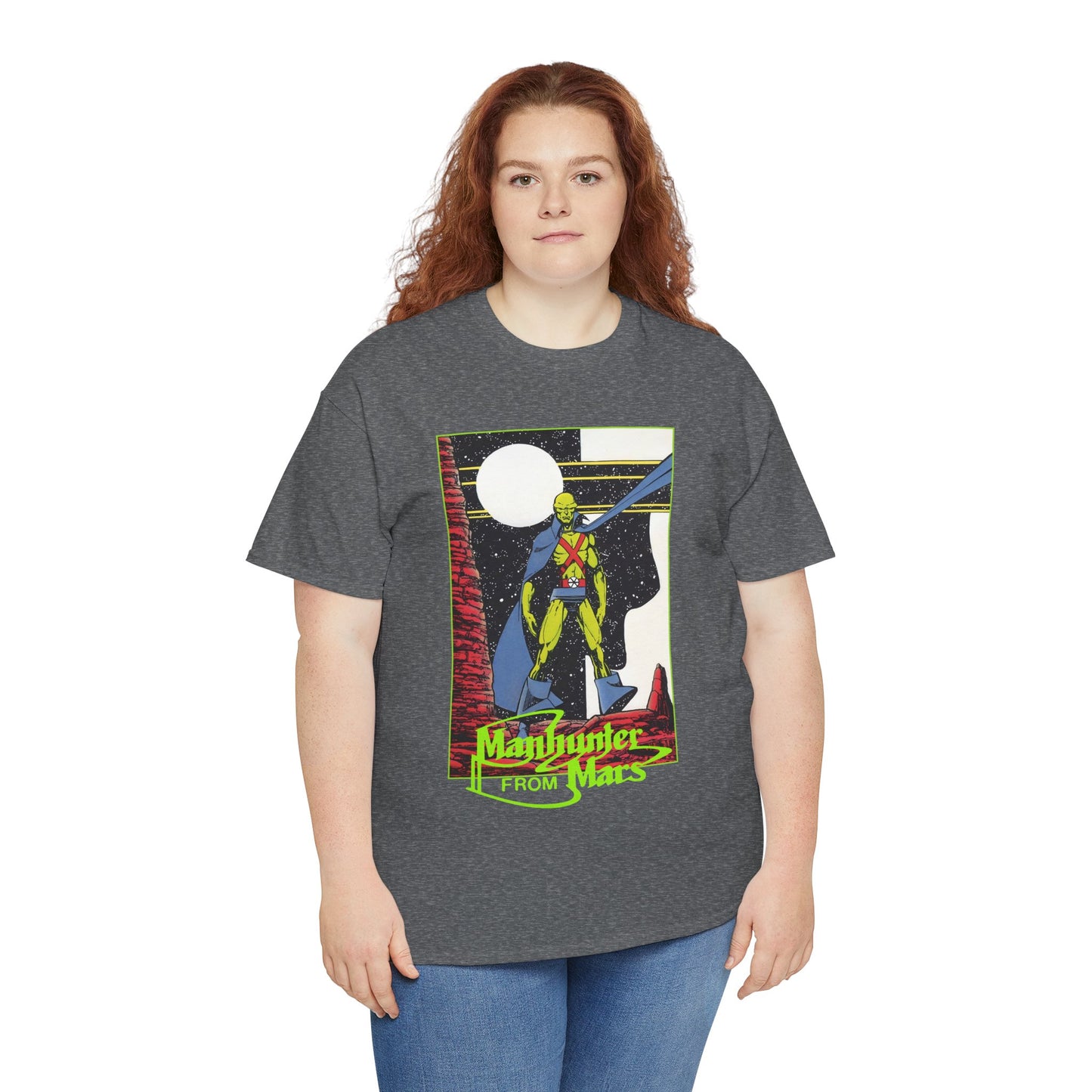 Martian Manhunter T-Shirt - George Perez Art - 1980s Justice League of America (JLA) Postcard Art - DC Comics