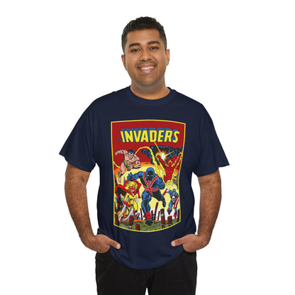 Invaders T-Shirt - Captain America, Human Torch, Namor, Spitfire - World War II Soldiers - Golden Age Heroes - Marvel Comics