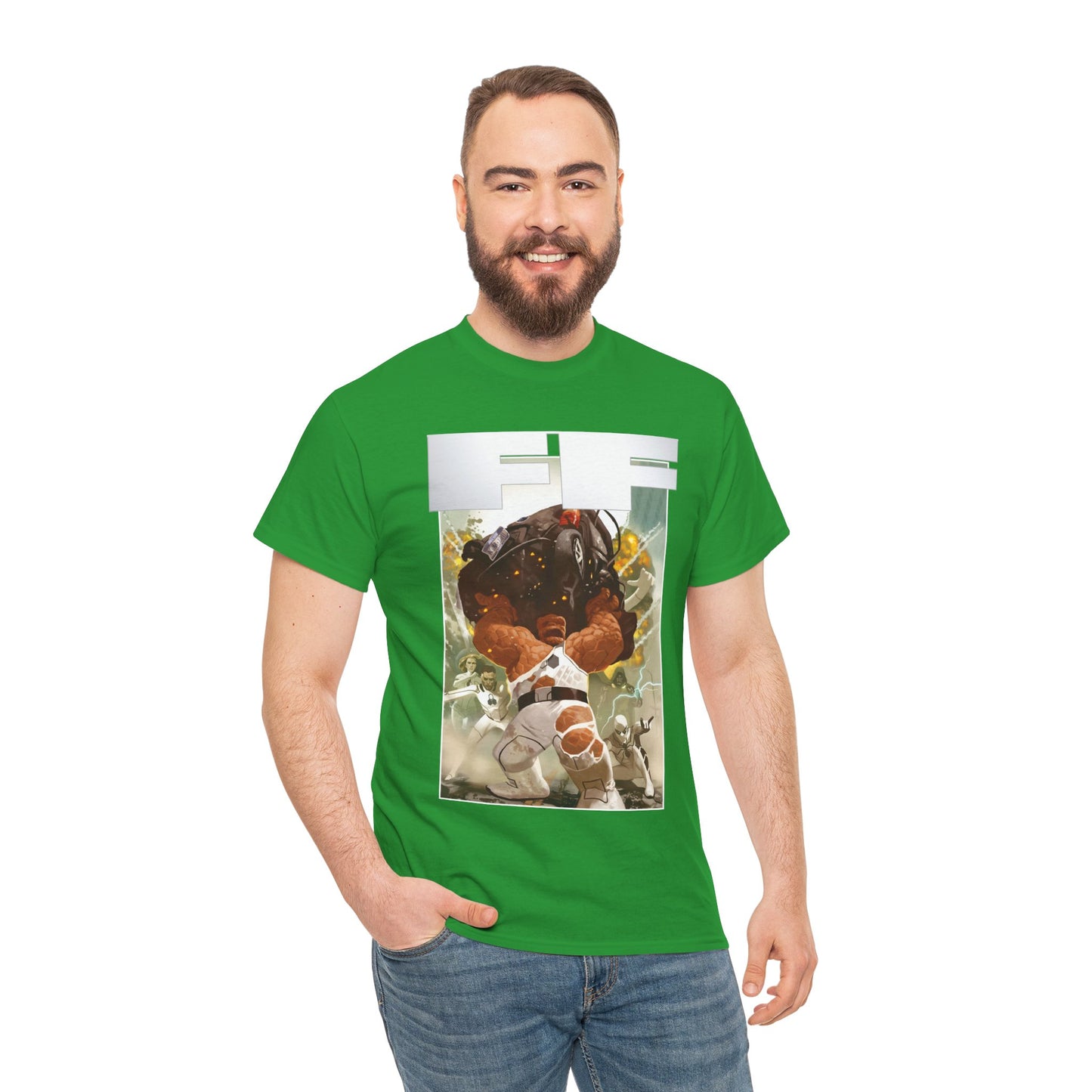 FF T-Shirt - Daniel Acuna Art - Fantastic Four - Mr. Fantastic, Invisible Woman, Thing, Spider-Man - Marvel Comics