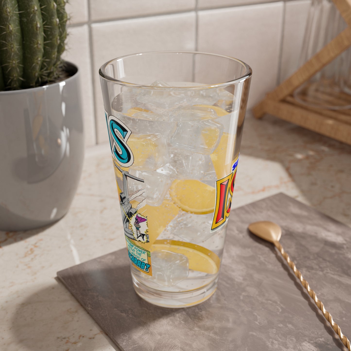 Isis Pint Glass, 16oz - DC Comics Art 1970s - Shazam/Captain Marvel TV Link - Popular TV Show Adaptation