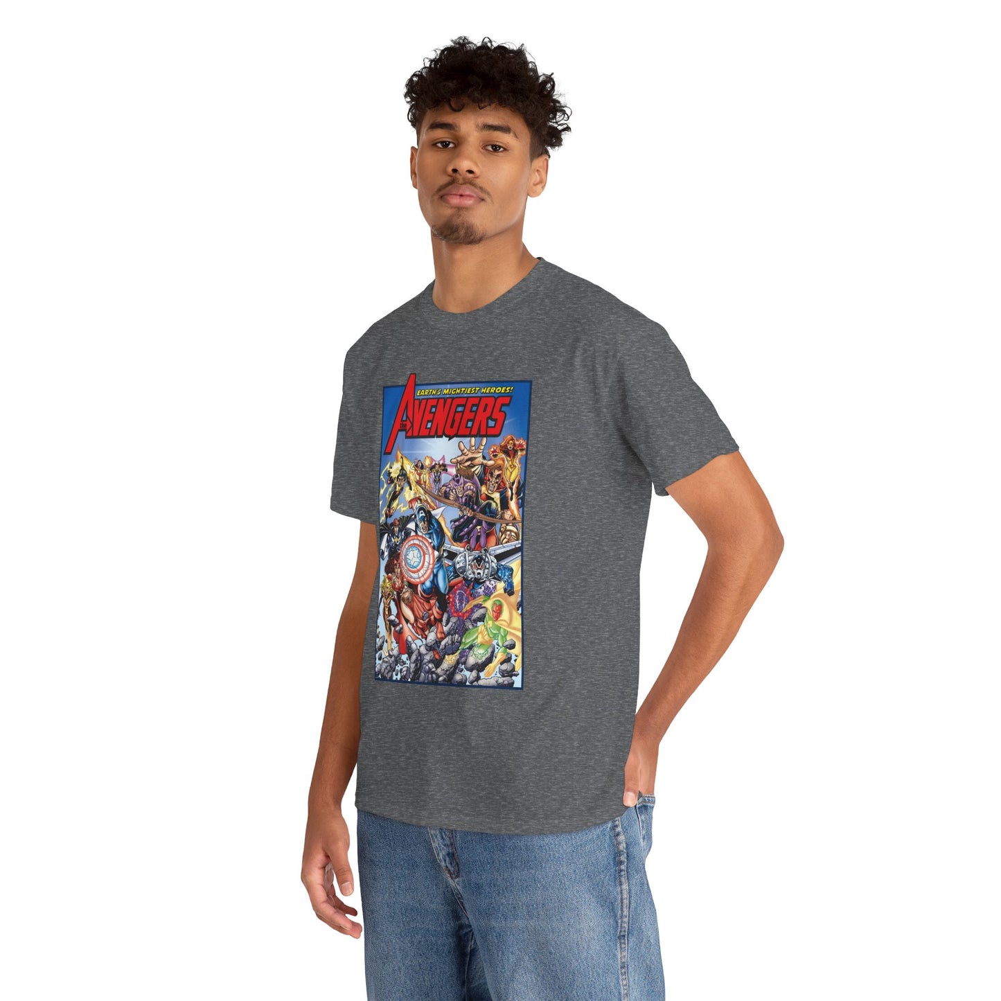 Avengers & Thunderbolts T-Shirt - George Perez Art - Captain America, Iron Man, Wonder Man, Scarlet Witch, Hawkeye, Citizen V, MACH-1, Techno, Atlas, Songbird - Marvel Comics