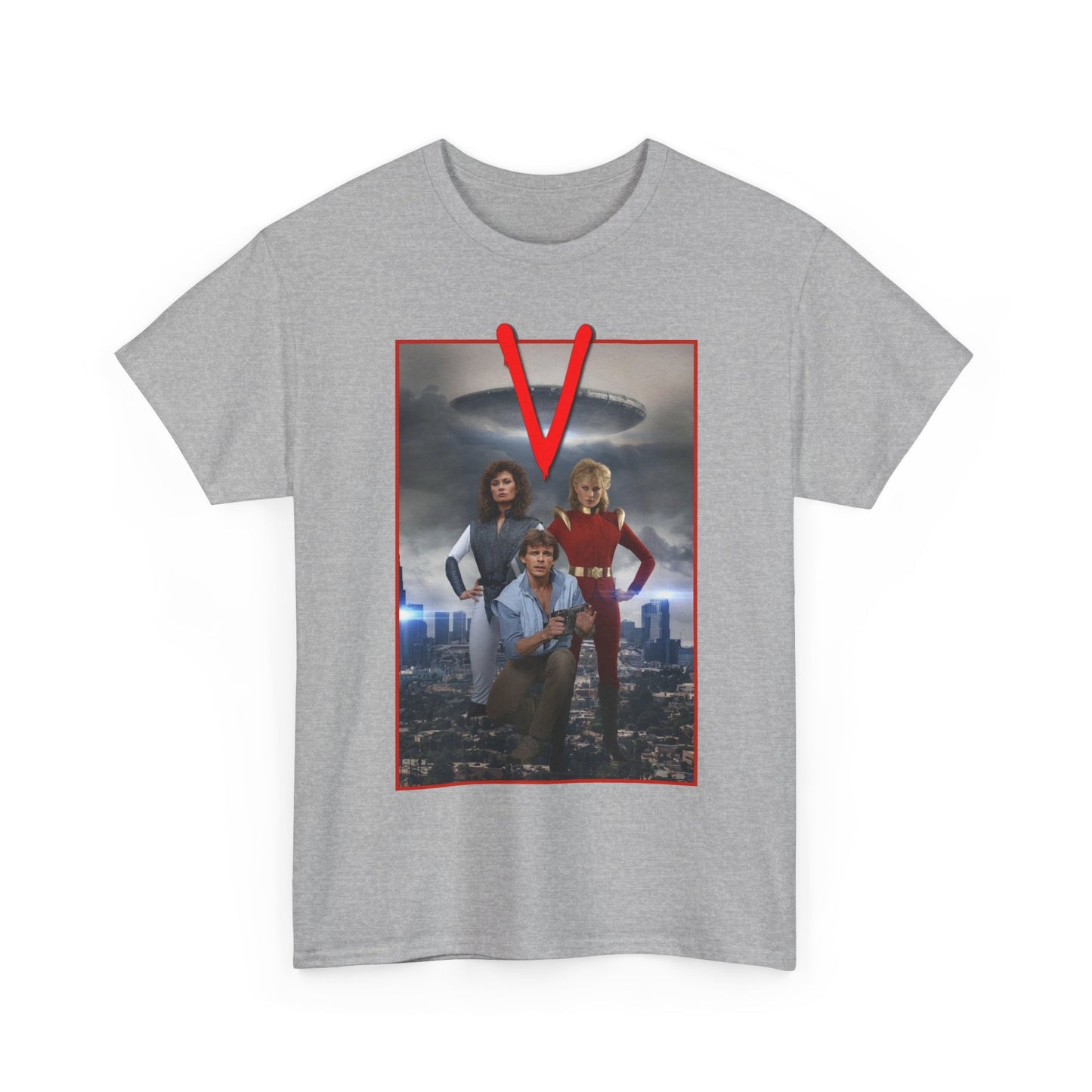 V T-Shirt - Visitors 1983 NBC Sci-Fi Aliens Series - Mike Donovan, Diana, Lydia