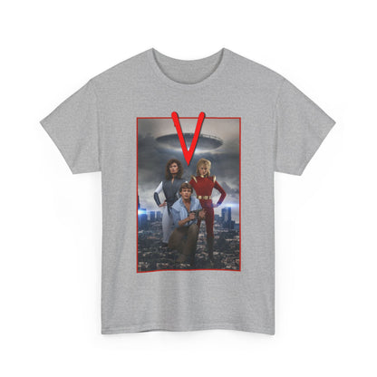 V T-Shirt - Visitors 1983 NBC Sci-Fi Aliens Series - Mike Donovan, Diana, Lydia