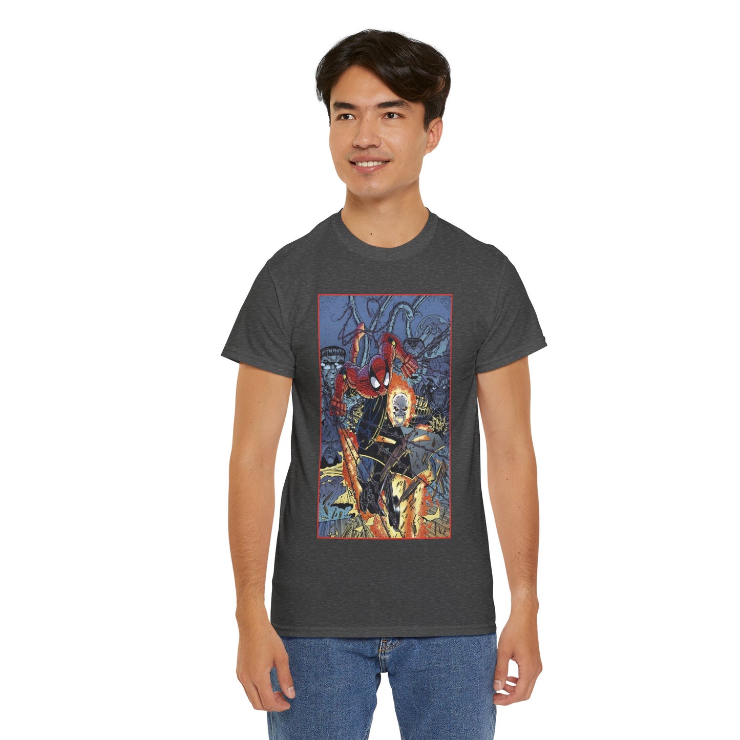 Amazing Spider-Man & Ghost Rider T-Shirt - Erik Larsen Art - Sinister Six - Marvel Comics
