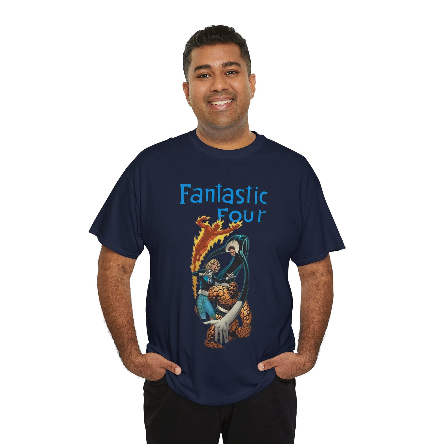 Fantastic Four T-Shirt - John Byrne Art - Invisible Woman, Reed Richards, The Thing, Human Torch - Marvel Comics