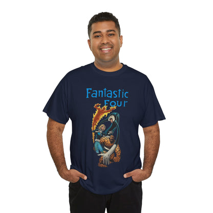 Fantastic Four T-Shirt - John Byrne Art - Invisible Woman, Reed Richards, The Thing, Human Torch - Marvel Comics
