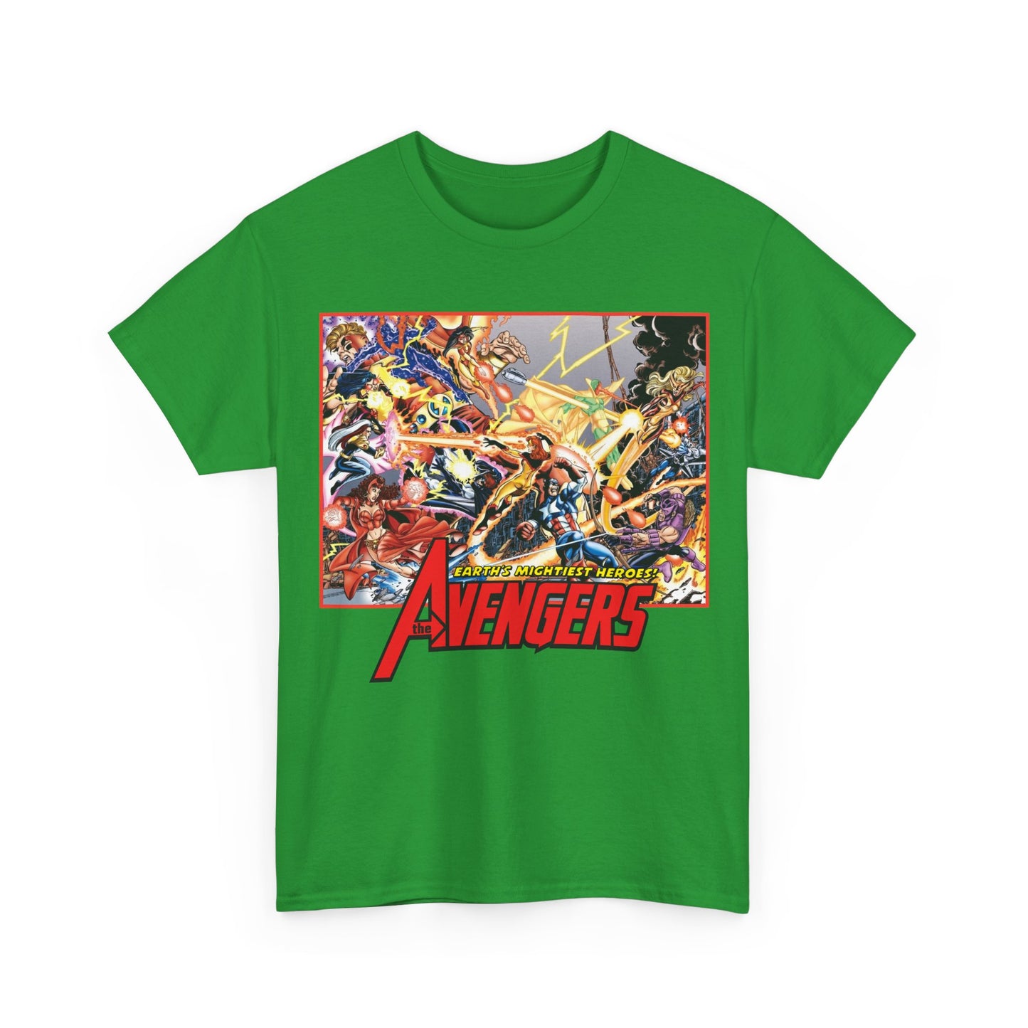 Avengers Vs Thunderbolts T-Shirt - George Perez Art - Captain America, Iron Man, Wonder Man, Scarlet Witch, Hawkeye, Citizen V, MACH-1, Techno, Atlas, Songbird - Marvel Comics