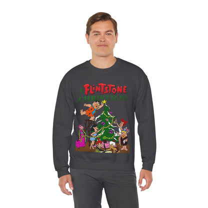 Flintstones Christmas Heavy Blend Crewneck Sweatshirt - Fred, Wilma, Barney, Betty