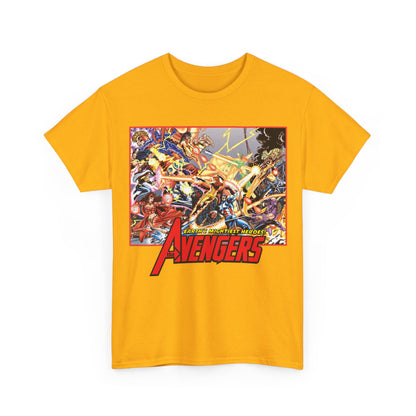 Avengers Vs Thunderbolts T-Shirt - George Perez Art - Captain America, Iron Man, Wonder Man, Scarlet Witch, Hawkeye, Citizen V, MACH-1, Techno, Atlas, Songbird - Marvel Comics