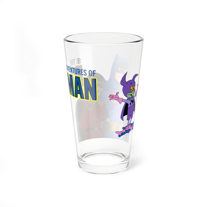 New Adventures of Batman Pint Glass 16oz Filmation 1977 Cartoon Robin Batmite Retro 70s Superhero Nostalgia Glassware Vintage Fan Gift