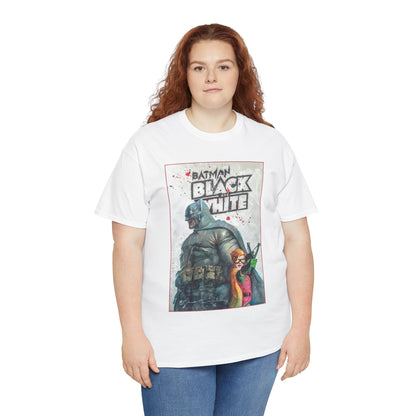 Batman: Black & White T-Shirt - Bill Sienkiewicz Art - Dark Knight Returns - Batman & Robin (Carrie Kelley) - DC Comics