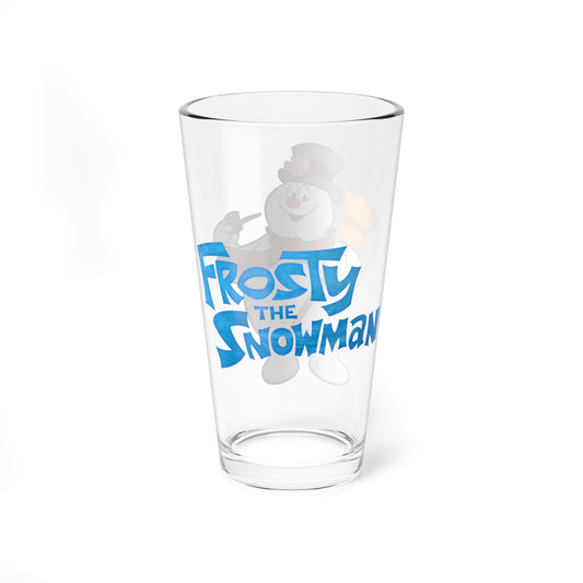 Frosty the Snowman Pint Glass, 16oz - Rankin-Bass Christmas Special - Retro Festive Holiday Barware