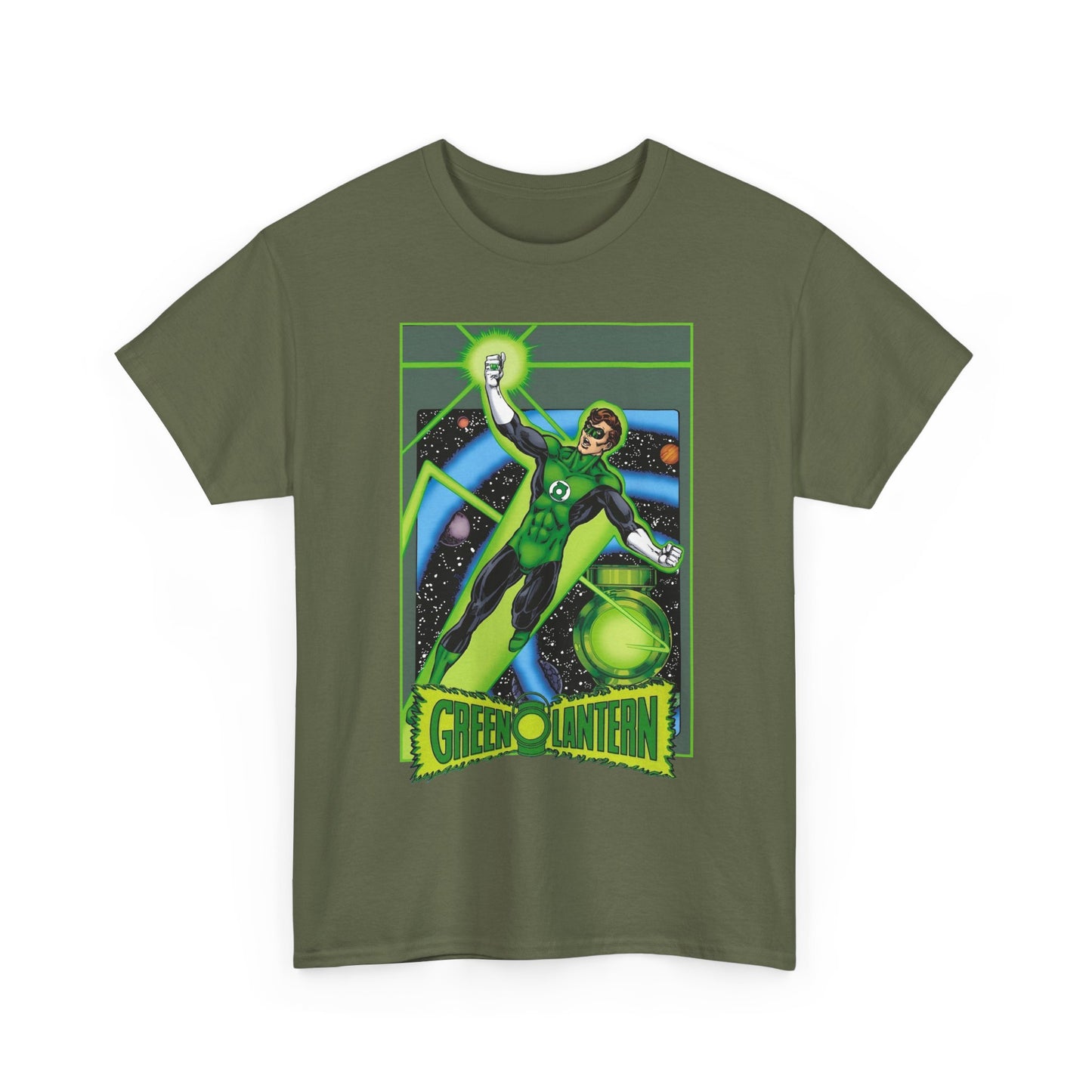 Green Lantern T-Shirt - George Perez JLA Postcard Art - DC Comics - Hal Jordan - Sector 2814 - Justice League Member