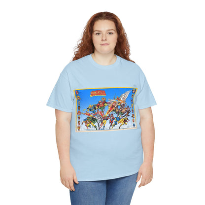 All-Star Squadron T-Shirt - Jerry Ordway Art - JSA Connection - Firebrand, Robotman, Amazing Man, Shining Knight, Tarantula, Dr Fate - Retro 1980s Series - DC Comics