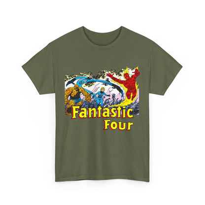 Fantastic Four T-Shirt - John Byrne Art - Reed Richards, Invisible Woman, Human Torch, The Thing - Marvel Comics