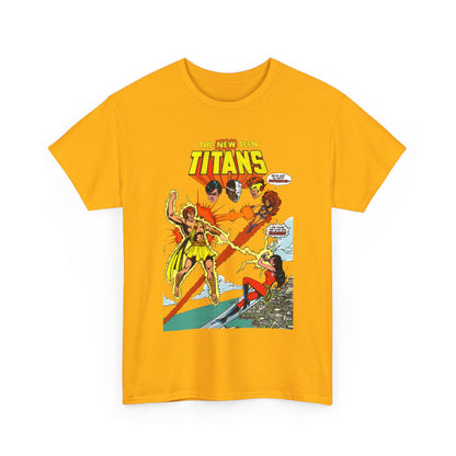 New Teen Titans T-Shirt - George Perez Art - Wonder Girl & Starfire Vs Hyperion - DC Comics